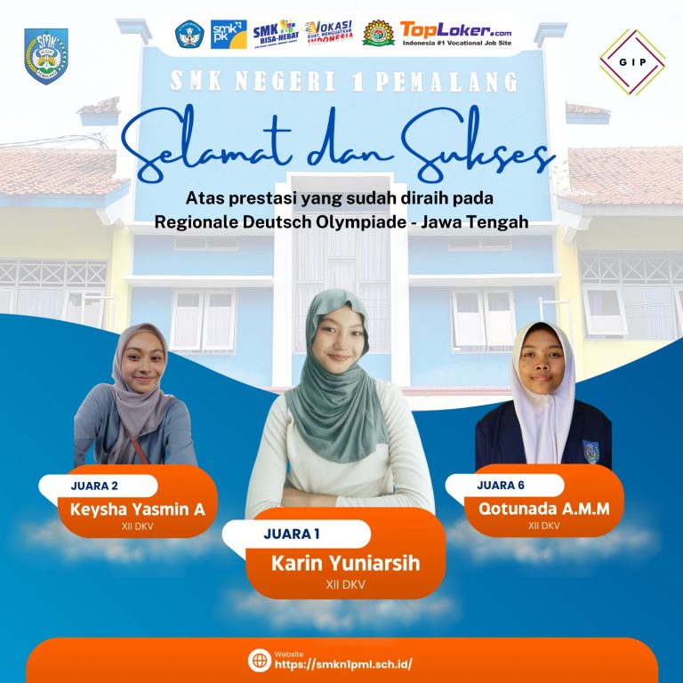 SMK Negeri 1 Pemalang Raih Prestasi Gemilang di Olimpiade Bahasa Jerman Regional Jawa Tengah