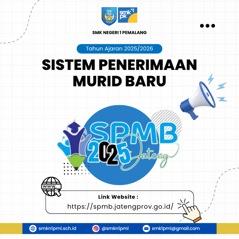 📣 Informasi SPMB SMK Negeri 1 Pemalang Tahun Pelajaran 2025/2026